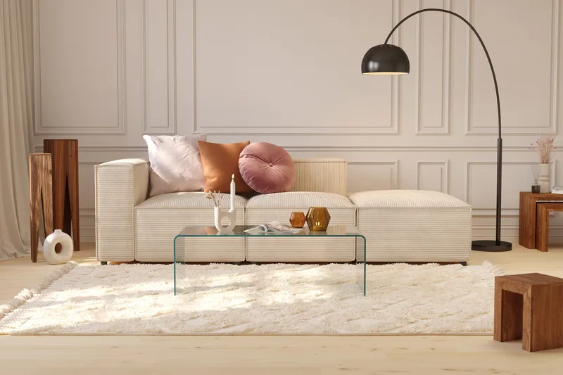 Cubo 3-istuttava Syvä Modulaarisohva + Rahi Manchester-kankaalla - Beige - Huonekalut - Sohva - Moduulisohva - Moduulisohvakokonaisuus