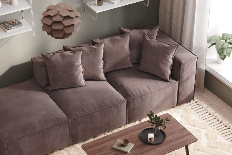 Cubo 3-istuttava Syvä Modulaarisohva + Rahi Sametilla - Tummanharmaa - Huonekalut - Sohva - Moduulisohva - Moduulisohvakokonaisuus