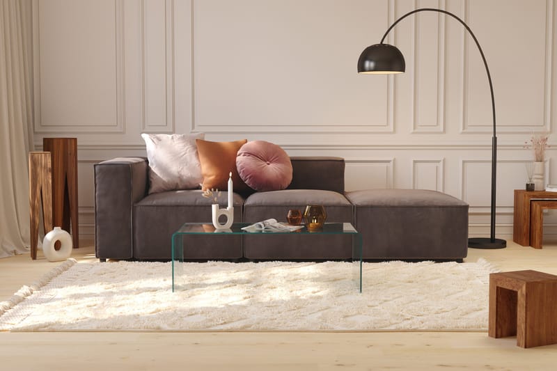 Cubo 3-istuttava Syvä Modulaarisohva + Rahi Sametilla - Tummanharmaa - Huonekalut - Sohva - Moduulisohva - Moduulisohvakokonaisuus