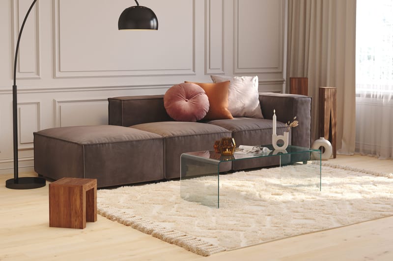 Cubo 3-istuttava Syvä Modulaarisohva + Rahi Sametilla - Tummanharmaa - Huonekalut - Sohva - Moduulisohva - Moduulisohvakokonaisuus