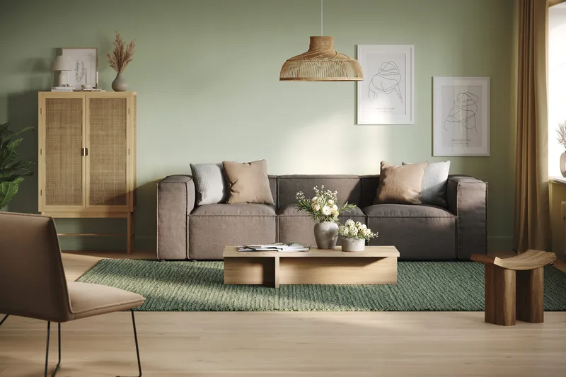 Cubo 4-istuttava Syvä Modulaarisohva Kankaalla - Harmaa - Huonekalut - Sohva - 3:n istuttava sohva