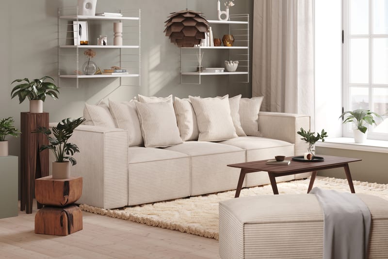 Cubo 4-istuttava Syvä Modulaarisohva Manchester-kankaalla - Beige - Huonekalut - Sohva - 3:n istuttava sohva