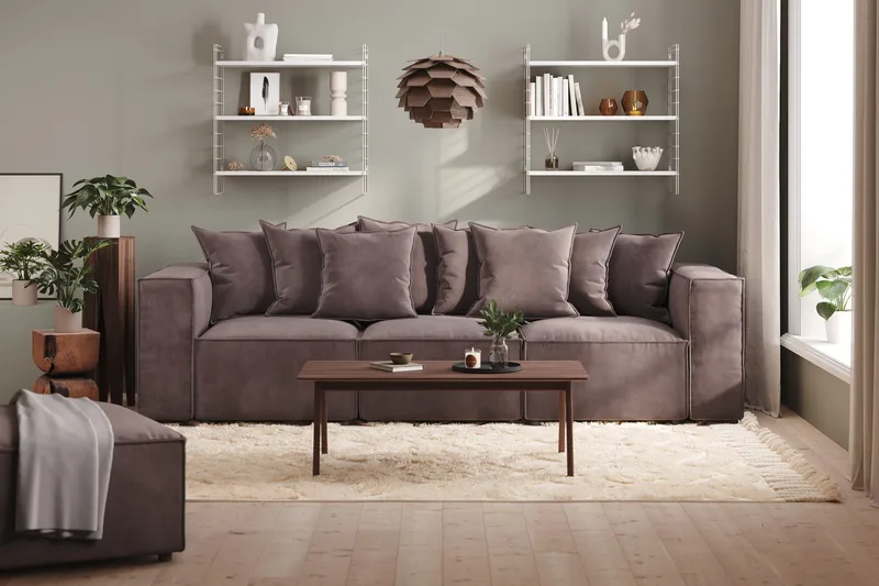 Cubo 4-istuttava Syvä Modulaarisohva Sametilla - Tummanharmaa - Huonekalut - Sohva - 3:n istuttava sohva