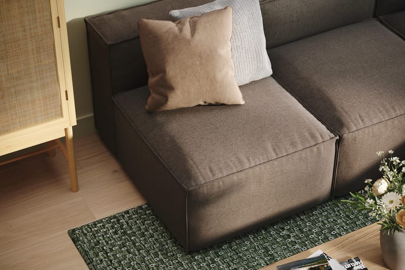 Cubo 5-istuttava L-muotoinen Syvä Modulaarikulmasohva Kankaalla - Harmaa - Huonekalut - Sohva - Kulmasohva