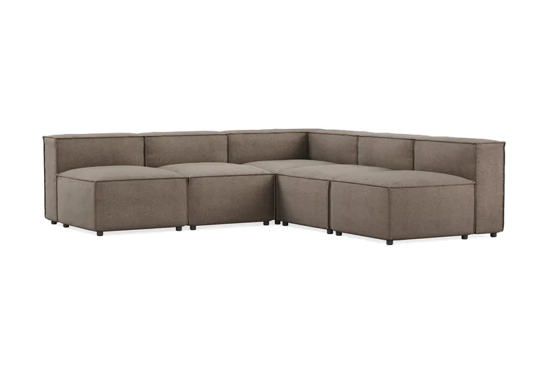 Cubo 5-istuttava L-muotoinen Syvä Modulaarikulmasohva Kankaalla - Harmaa - Huonekalut - Sohva - Kulmasohva