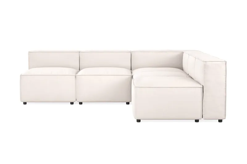 Cubo 5-istuttava L-muotoinen Syvä Modulaarikulmasohva Kankaalla - Valkoinen - Huonekalut - Sohva - Kulmasohva