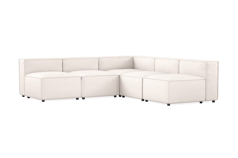 Cubo 5-istuttava L-muotoinen Syvä Modulaarikulmasohva Kankaalla - Valkoinen - Huonekalut - Sohva - Kulmasohva