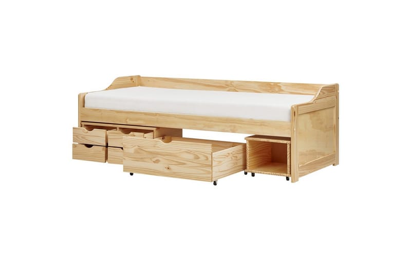 Dagbädd Beliani Royville med förvaring Ljus Trä Light wood - Huonekalut - Sohva - Sohvasängyt