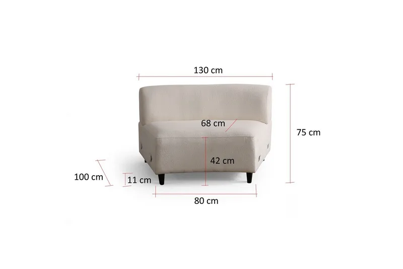 Dariya Svängd Sohva 4-sits - Kerma - Huonekalut - Sohva - 4:n istuttava sohva