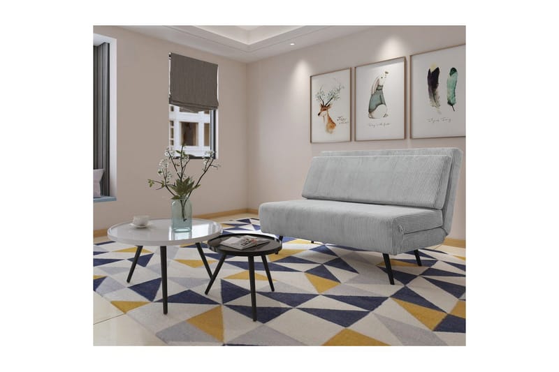 Daybed Mallory Harmaa, Vakosametti/metalli/puu - Harmaa, Vakosametti/metalli/puu - Huonekalut - Sohva - Vuodesohva