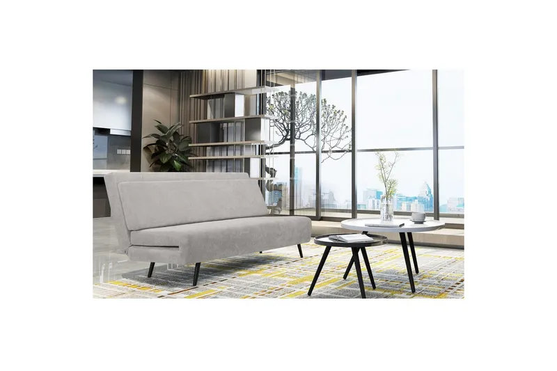 Daybed Mallory Vaaleanharmaa, Pellavakangas/metalli/puu - Vaaleanharmaa, Pellavakangas/metalli/puu - Huonekalut - Sohva - Vuodesohva