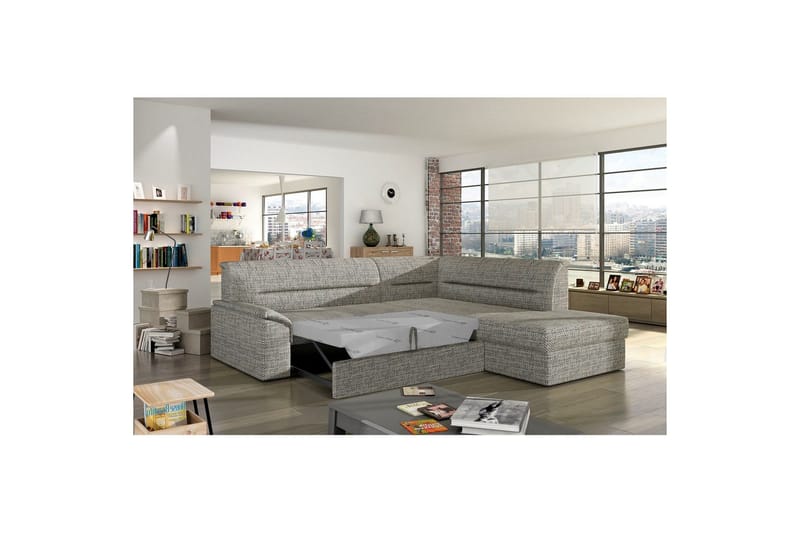 Divaani Eltap Elano 255x212x90 cm - Berlin 01, Harmaa, Oikea - Huonekalut - Sohva - Vuodesohva