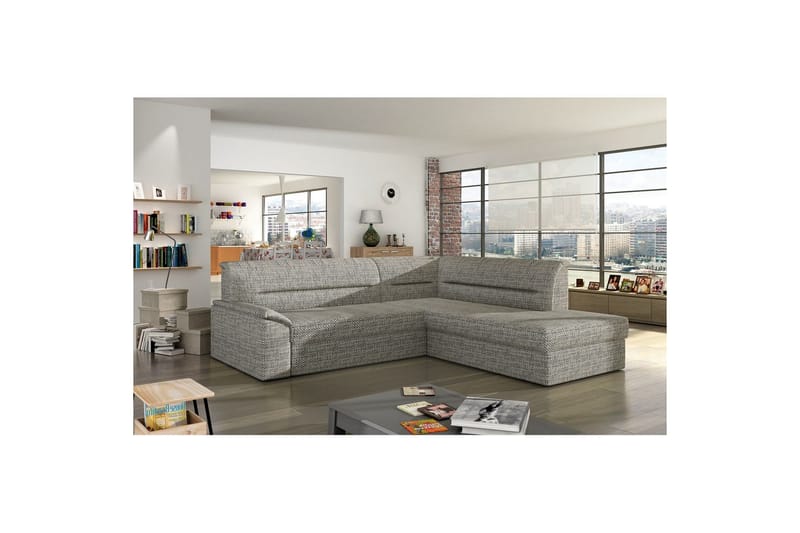 Divaani Eltap Elano 255x212x90 cm - Berlin 01, Harmaa, Oikea - Huonekalut - Sohva - Vuodesohva