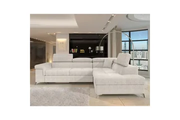 Divaani Eltap Eridano 275x202x88 cm - Amore 01, Valkoinen, Oikea - Huonekalut - Sohva - Vuodesohva