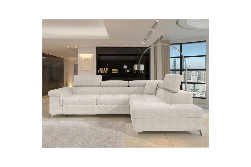 Divaani Eltap Eridano 275x202x88 cm - Amore 01, Valkoinen, Oikea - Huonekalut - Sohva - Vuodesohva