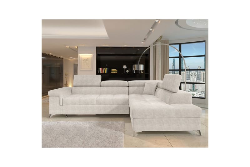 Divaani Eltap Eridano 275x202x88 cm - Amore 01, Valkoinen, Oikea - Huonekalut - Sohva - Vuodesohva