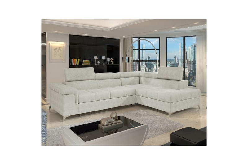 Divaani Eltap Eridano 275x202x88 cm - Amore 01, Valkoinen, Oikea - Huonekalut - Sohva - Vuodesohva