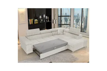 Divaani Eltap Eridano 275x202x88 cm - Amore 01, Valkoinen, Oikea - Huonekalut - Sohva - Vuodesohva