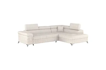 Divaani Eltap Eridano 275x202x88 cm - Amore 01, Valkoinen, Oikea - Huonekalut - Sohva - Vuodesohva