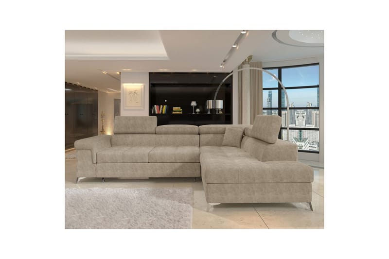 Divaani Eltap Eridano 275x202x88 cm - Amore 18, Beige, Oikea - Huonekalut - Sohva - Vuodesohva