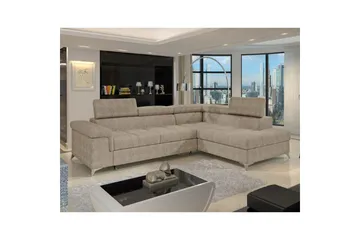 Divaani Eltap Eridano 275x202x88 cm - Amore 18, Beige, Oikea - Huonekalut - Sohva - Vuodesohva
