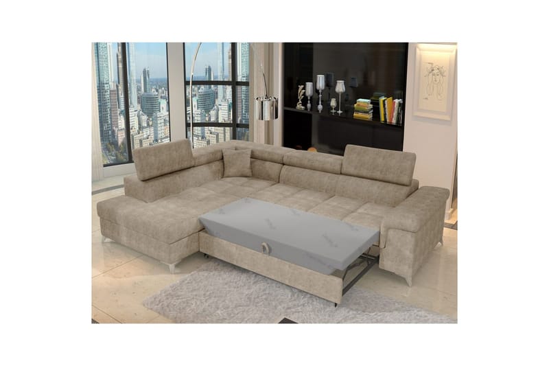 Divaani Eltap Eridano 275x202x88 cm - Amore 18, Beige, Vasen - Huonekalut - Sohva - Vuodesohva