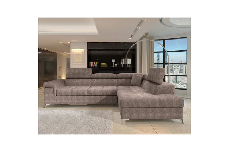 Divaani Eltap Eridano 275x202x88 cm - Amore 20, Tummanbeige, Oikea - Huonekalut - Sohva - Vuodesohva