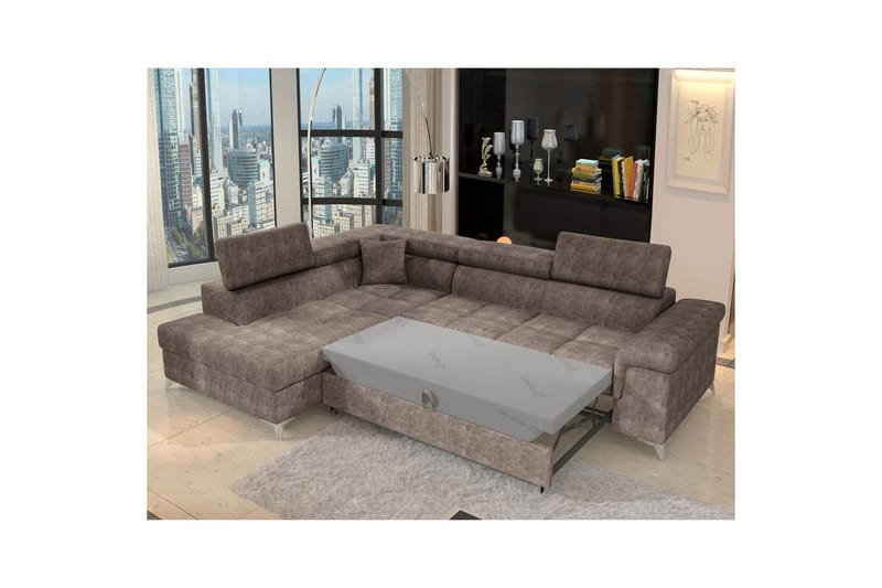 Divaani Eltap Eridano 275x202x88 cm - Amore 20, Tummanbeige, Vasen - Huonekalut - Sohva - Vuodesohva