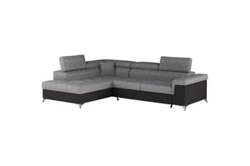 Divaani Eltap Eridano 275x202x88 cm - Berlin 01, Pehmeä 11, Harmaa, Musta, Vasen - Huonekalut - Sohva - Vuodesohva