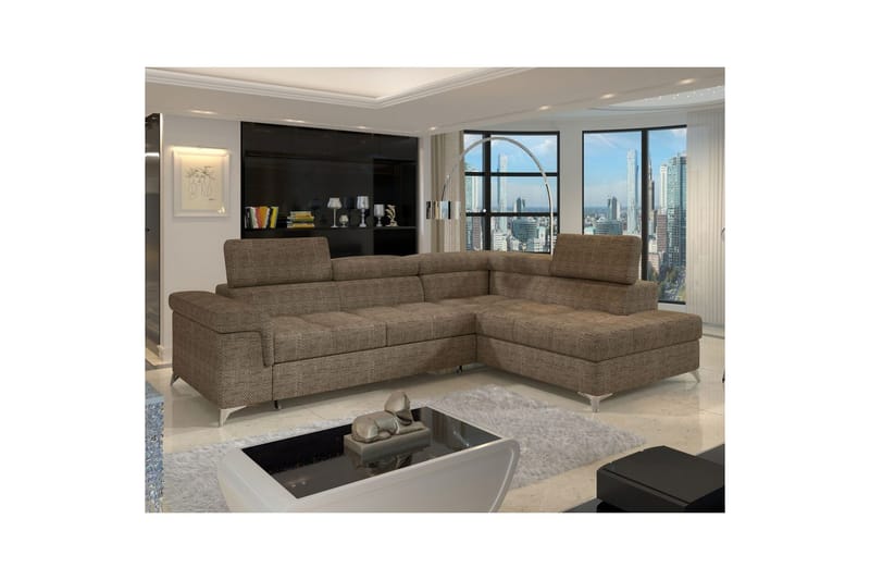 Divaani Eltap Eridano 275x202x88 cm - Berlin 03, Beige, Oikea - Huonekalut - Sohva - Vuodesohva