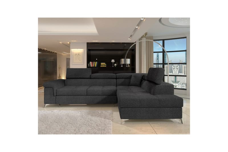 Divaani Eltap Eridano 275x202x88 cm - Inari 96, tummanharmaa, Oikea - Huonekalut - Sohva - Vuodesohva