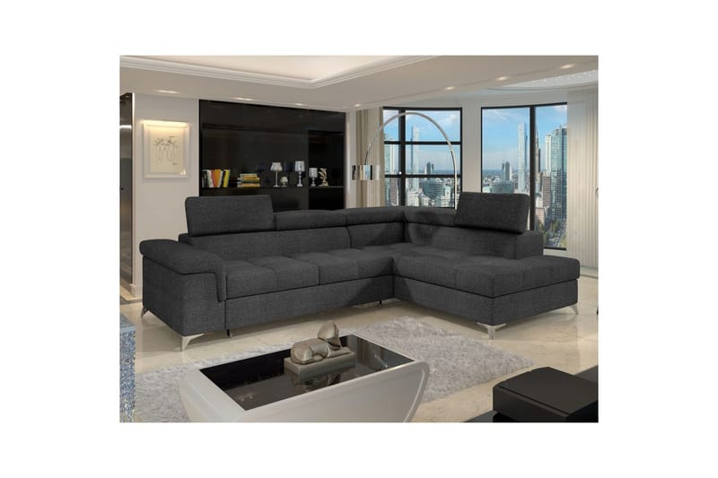 Divaani Eltap Eridano 275x202x88 cm - Inari 96, tummanharmaa, Oikea - Huonekalut - Sohva - Vuodesohva