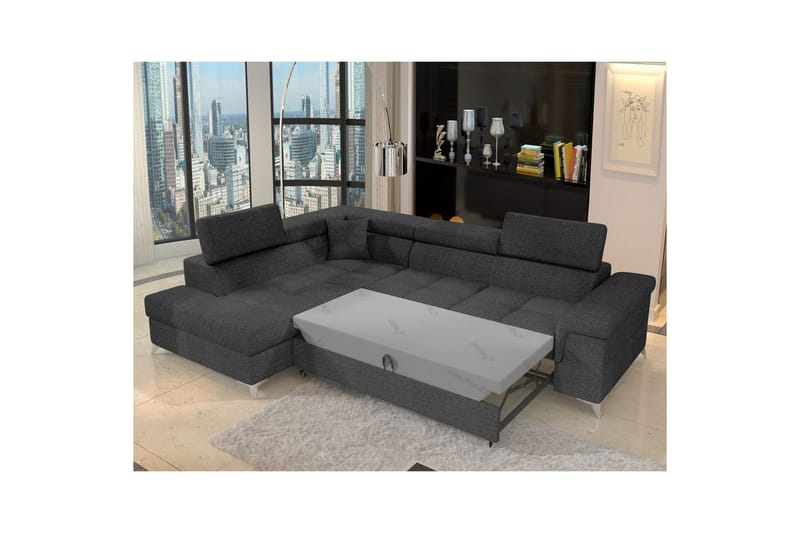 Divaani Eltap Eridano 275x202x88 cm - Inari 96, tummanharmaa, Vasen - Huonekalut - Sohva - Vuodesohva