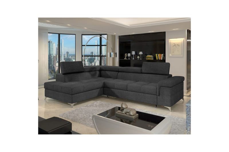 Divaani Eltap Eridano 275x202x88 cm - Inari 96, tummanharmaa, Vasen - Huonekalut - Sohva - Vuodesohva