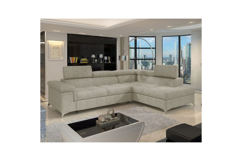 Divaani Eltap Eridano 275x202x88 cm - Manhattan 20, Tummabeige, Oikea - Huonekalut - Sohva - Vuodesohva