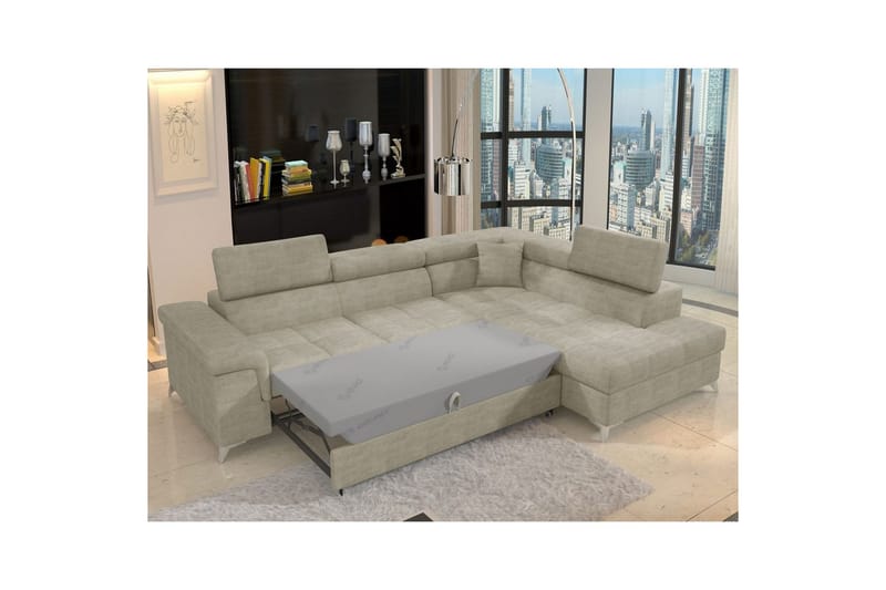 Divaani Eltap Eridano 275x202x88 cm - Manhattan 20, Tummabeige, Oikea - Huonekalut - Sohva - Vuodesohva