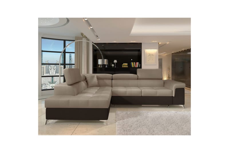 Divaani Eltap Eridano 275x202x88 cm - Monoliitti 09, Monoliitti 29, tumma beige, ruskea, Oikea - Huonekalut - Sohva - Vuodesohva