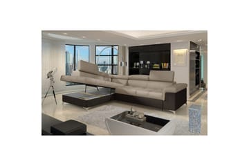 Divaani Eltap Eridano 275x202x88 cm - Monoliitti 09, Monoliitti 29, tumma beige, ruskea, Vasen - Huonekalut - Sohva - Vuodesohva