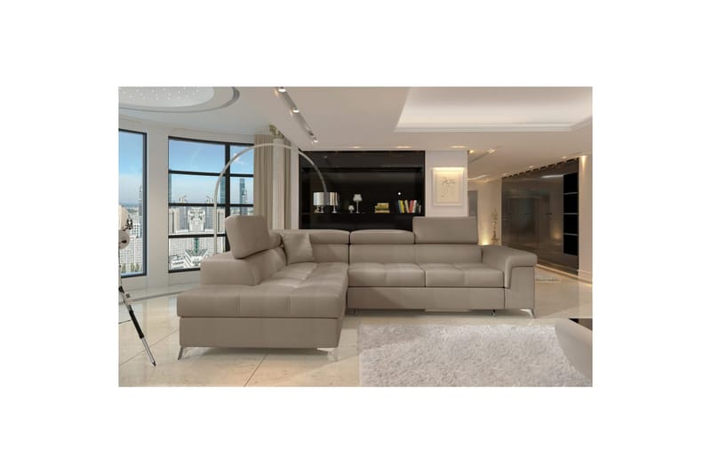 Divaani Eltap Eridano 275x202x88 cm - Monoliitti 09, tumma beige, Vasen - Huonekalut - Sohva - Vuodesohva