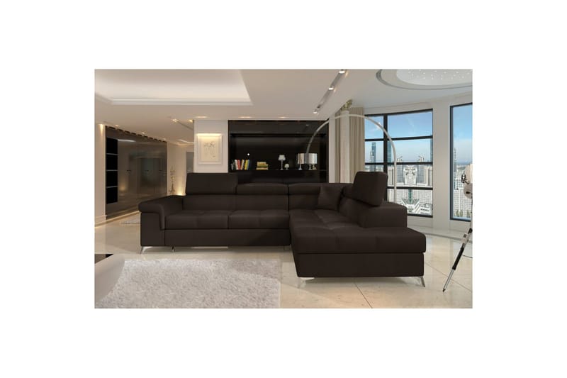 Divaani Eltap Eridano 275x202x88 cm - Monoliitti 29, tummanruskea, Oikea - Huonekalut - Sohva - Vuodesohva