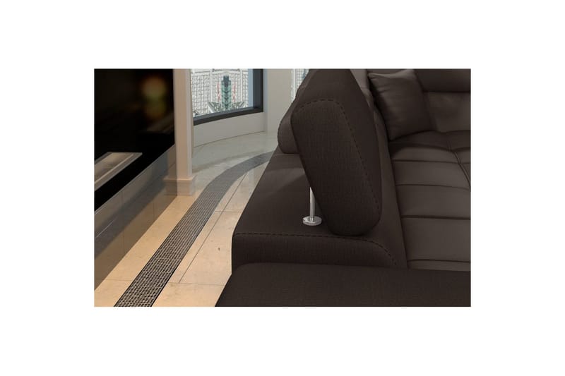 Divaani Eltap Eridano 275x202x88 cm - Monoliitti 29, tummanruskea, Oikea - Huonekalut - Sohva - Vuodesohva