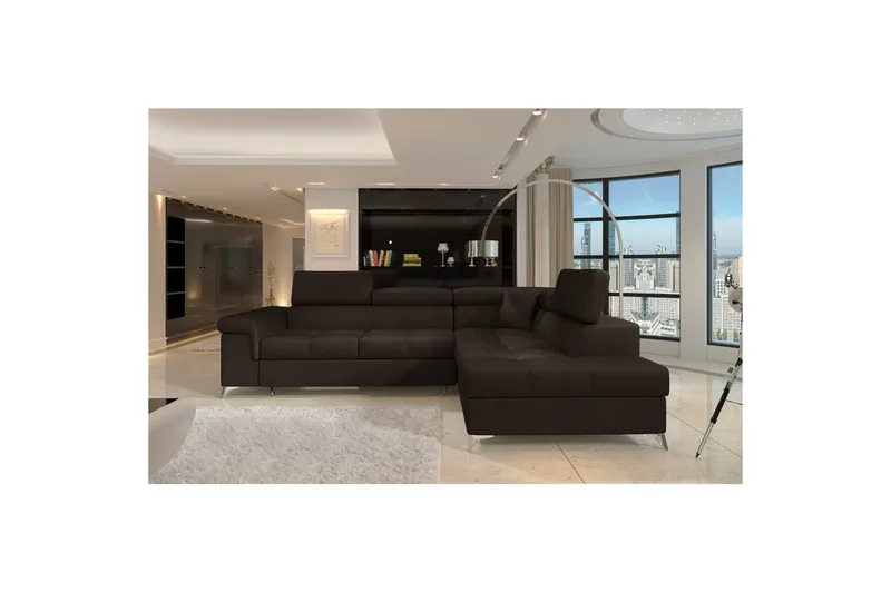 Divaani Eltap Eridano 275x202x88 cm - Monoliitti 29, tummanruskea, Oikea - Huonekalut - Sohva - Vuodesohva