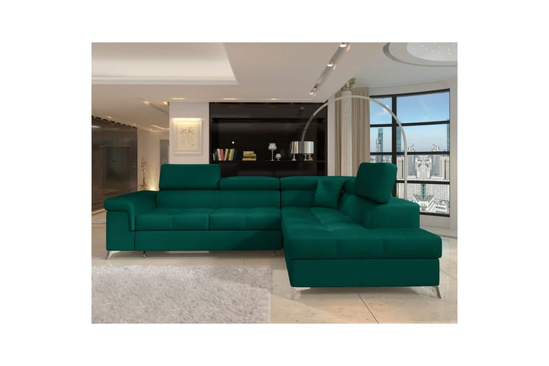 Divaani Eltap Eridano 275x202x88 cm - Monolith 37, vihreä, Oikea - Huonekalut - Sohva - Vuodesohva