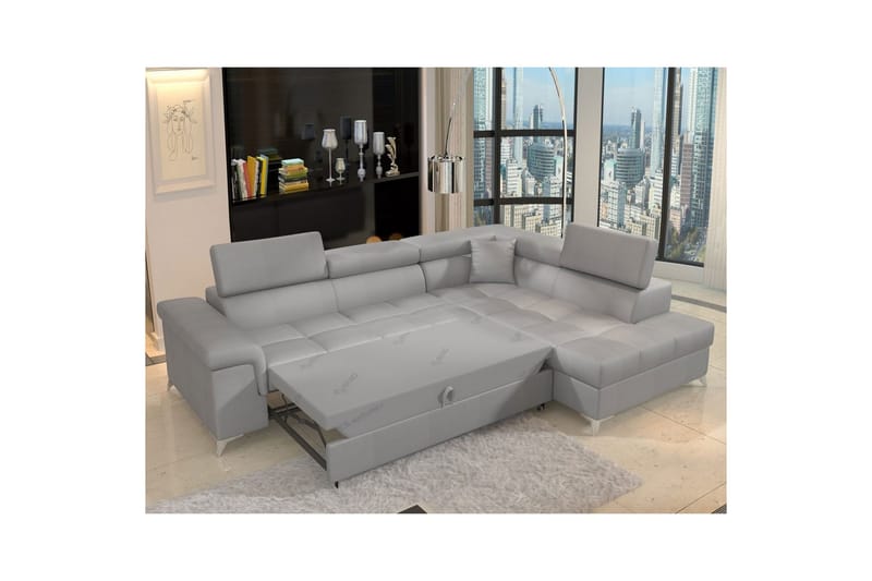 Divaani Eltap Eridano 275x202x88 cm - Monolith 84, vaaleanharmaa, Oikea - Huonekalut - Sohva - Vuodesohva