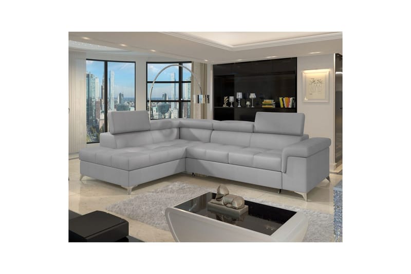 Divaani Eltap Eridano 275x202x88 cm - Monolith 84, vaaleanharmaa, Vasen - Huonekalut - Sohva - Vuodesohva