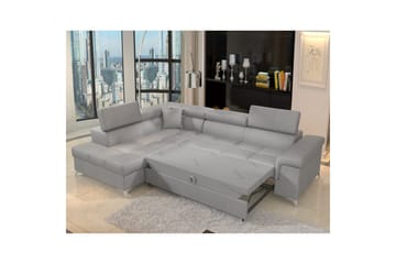 Divaani Eltap Eridano 275x202x88 cm - Monolith 84, vaaleanharmaa, Vasen - Huonekalut - Sohva - Vuodesohva