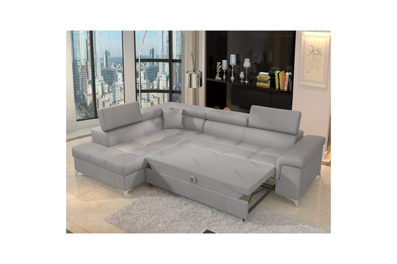 Divaani Eltap Eridano 275x202x88 cm - Monolith 84, vaaleanharmaa, Vasen - Huonekalut - Sohva - Vuodesohva