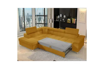 Divaani Eltap Eridano 275x202x88 cm - Omega 68, Keltainen, Vasen - Huonekalut - Sohva - Vuodesohva