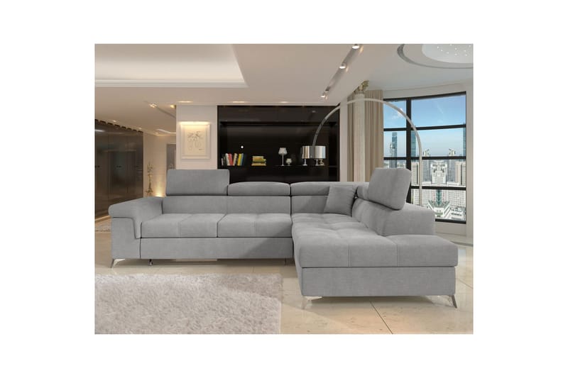 Divaani Eltap Eridano 275x202x88 cm - Raquel 04, Harmaa, Oikea - Huonekalut - Sohva - Vuodesohva