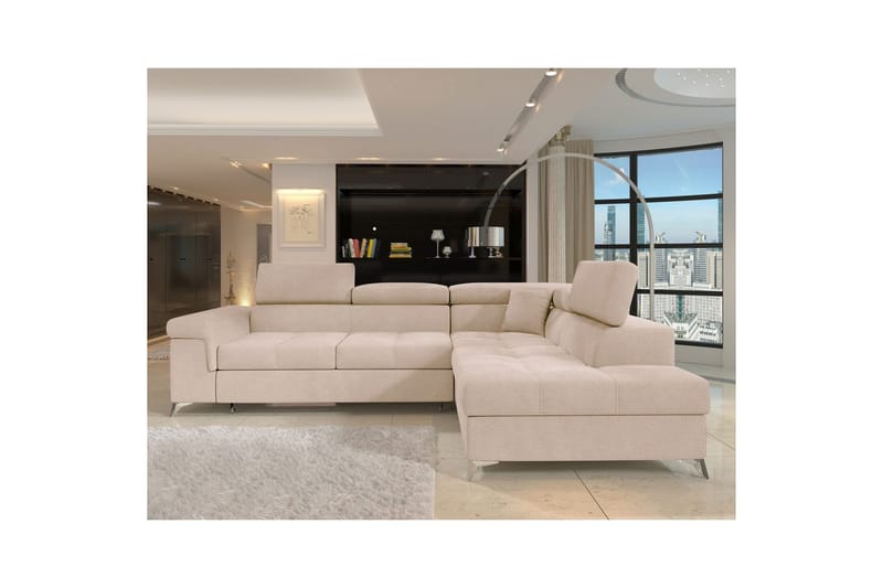 Divaani Eltap Eridano 275x202x88 cm - Raquel 18, Beige, Oikea - Huonekalut - Sohva - Vuodesohva